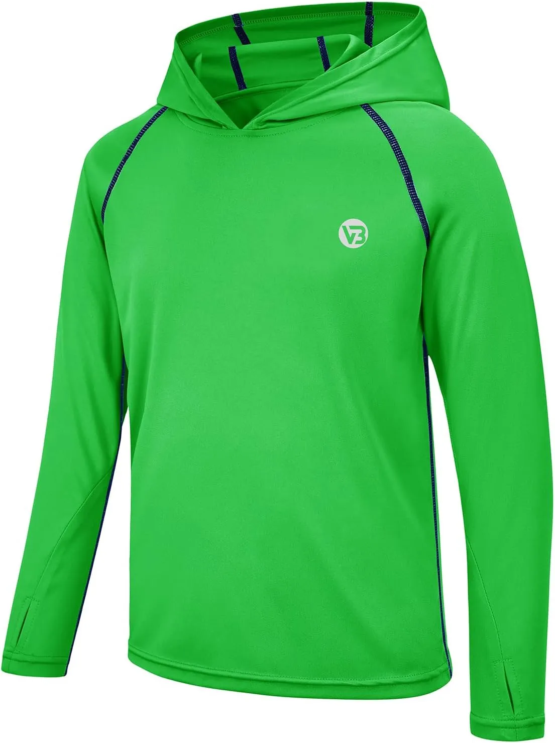 Boys Girls Hooded Sun Shirts UPF50  Long Sleeve Hoodies Quick Dry Rash Guard Swim Shirts Fishing Hiking Thumb Holes