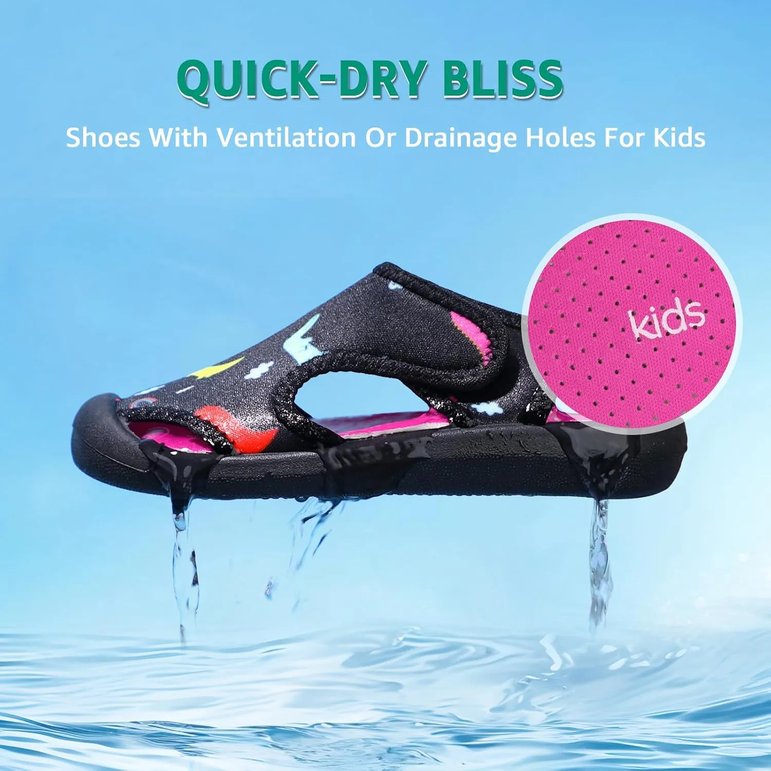 Boys Girls Water Shoes Quick-Dry Cute Beach Swim Pool Shoes