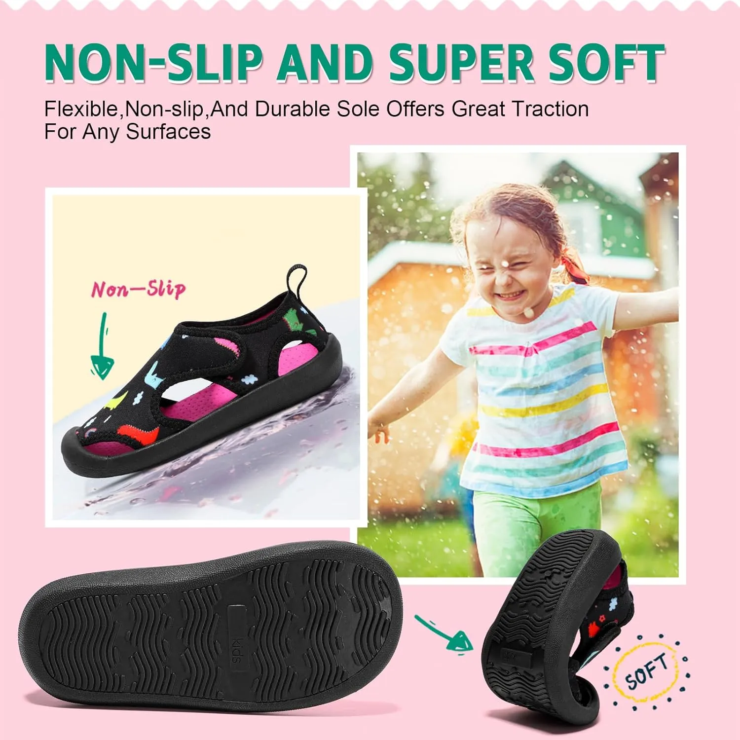 Boys Girls Water Shoes Quick-Dry Cute Beach Swim Pool Shoes