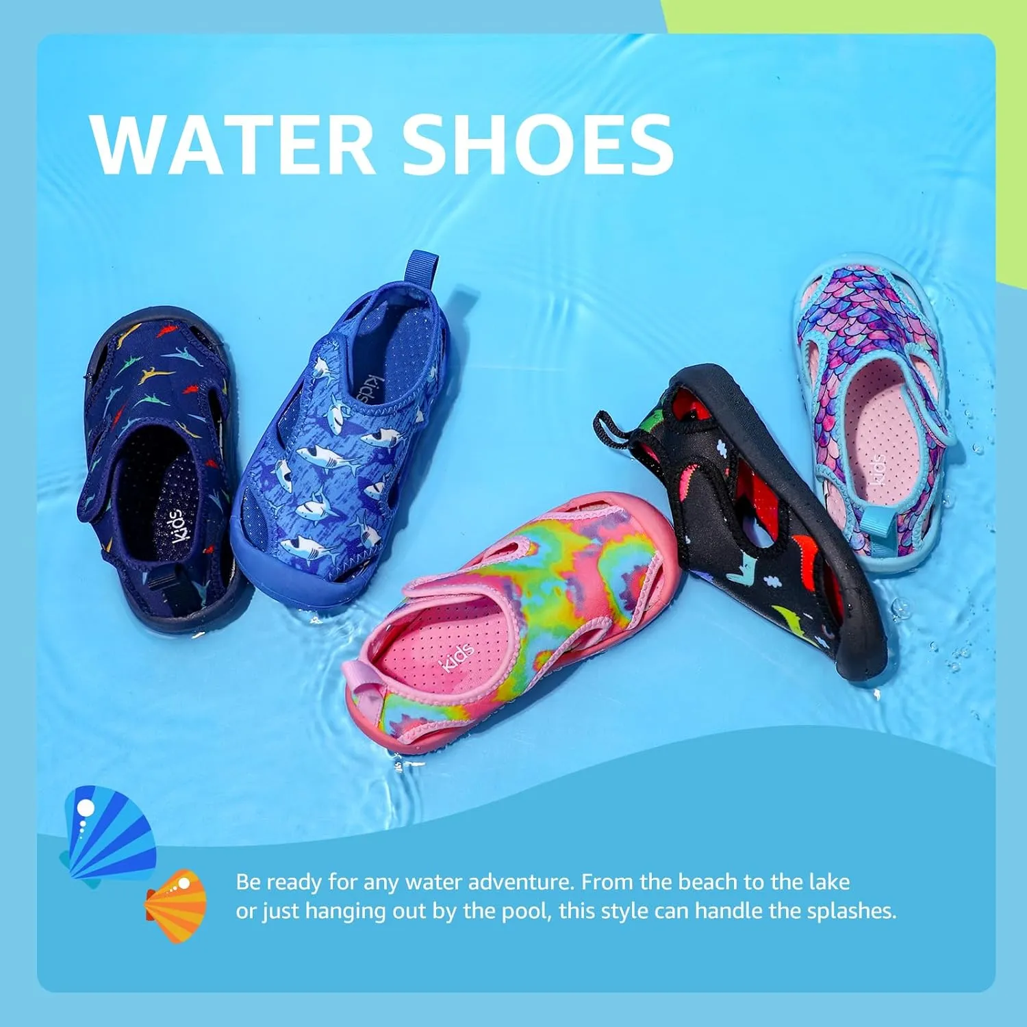 Boys Girls Water Shoes Quick-Dry Cute Beach Swim Pool Shoes