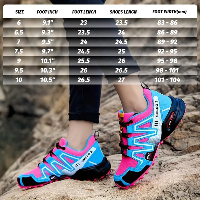 Breathable Hiking Shoes Women | Casual Walking Waterproof Shoes for Women | Comfortable & Light-Weight & Non-Slip | Women's Camping Shoes Walking Trekking Camping Tennis Sport Sneakers