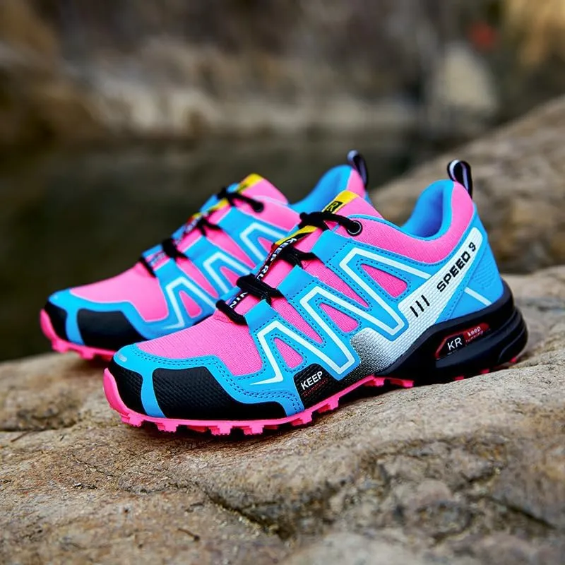 Breathable Hiking Shoes Women | Casual Walking Waterproof Shoes for Women | Comfortable & Light-Weight & Non-Slip | Women's Camping Shoes Walking Trekking Camping Tennis Sport Sneakers
