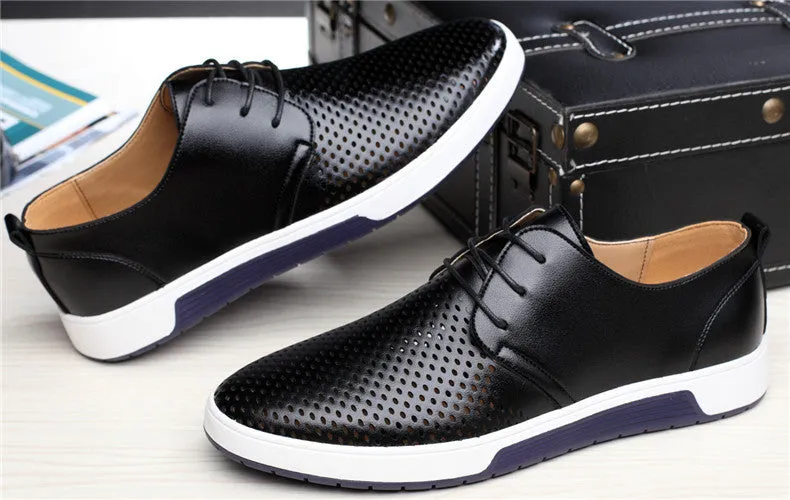 Breathable Holes Luxury Brand Flat Shoes