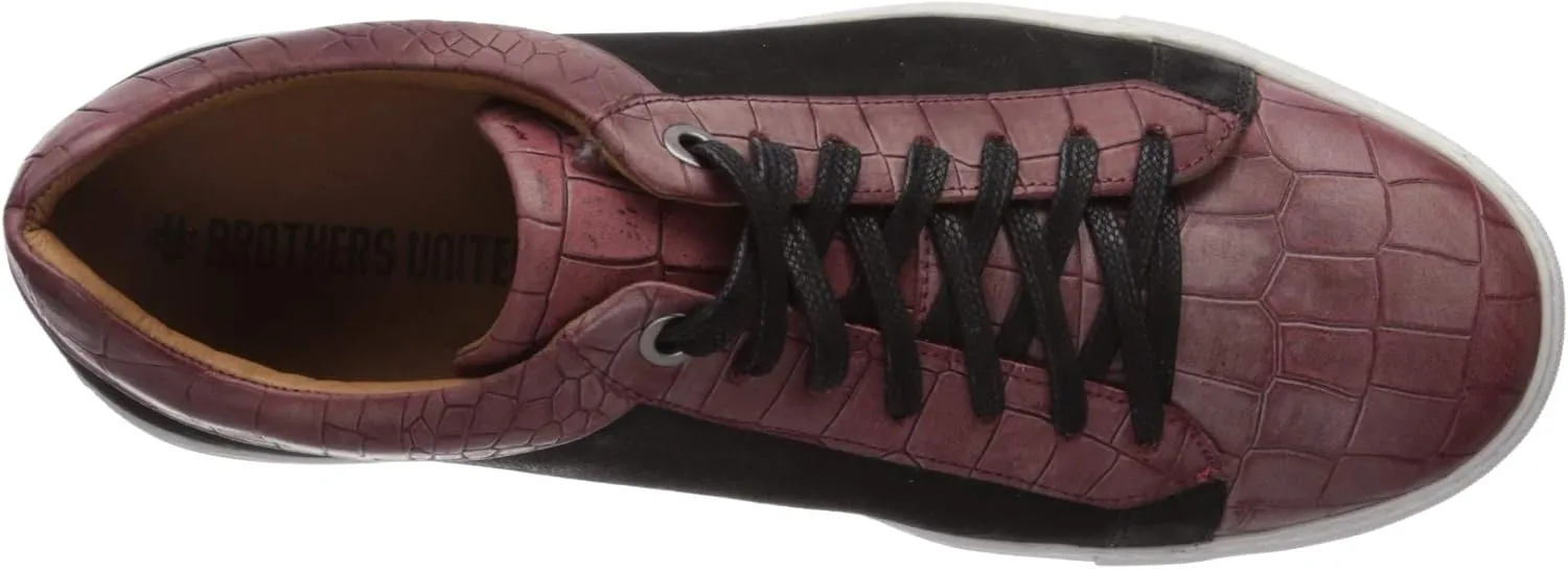 Brothers United Men's Leather Luxury Sophisticated Lace Up Sneaker