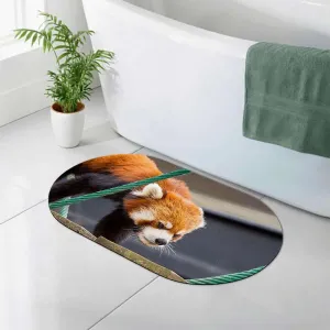 Brown Green Diatomaceous Earth Bath Mat Africa Panda Activity Eco Photo Bathroom Rug Quick Dry Super Absorbent Bath Mat Jungle Animals 19.7x31.5 Inches