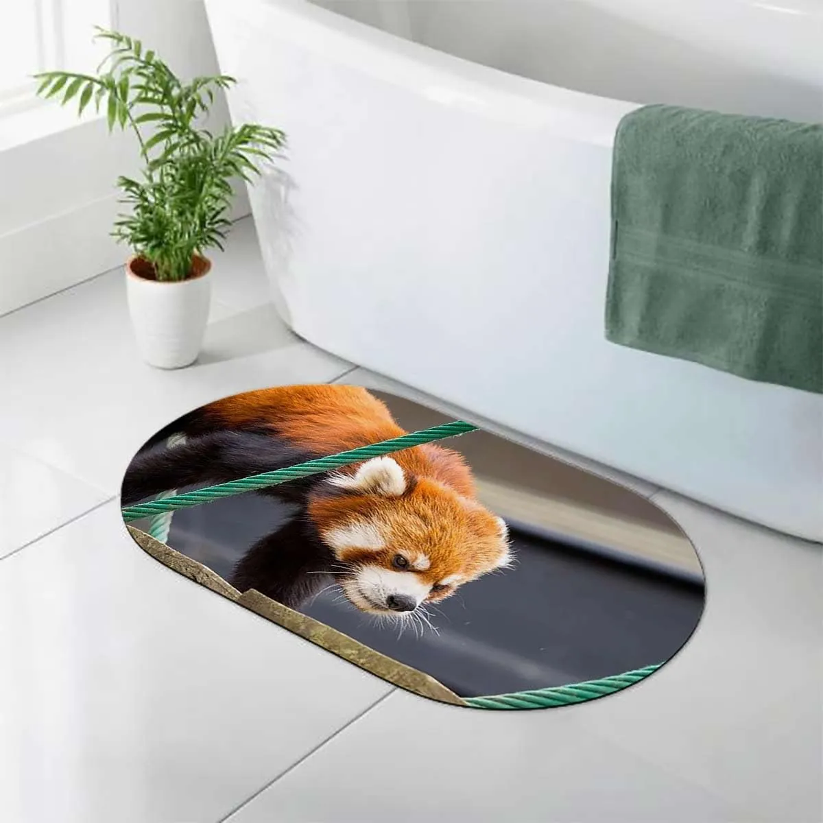 Brown Green Diatomaceous Earth Bath Mat Africa Panda Activity Eco Photo Bathroom Rug Quick Dry Super Absorbent Bath Mat Jungle Animals 19.7x31.5 Inches