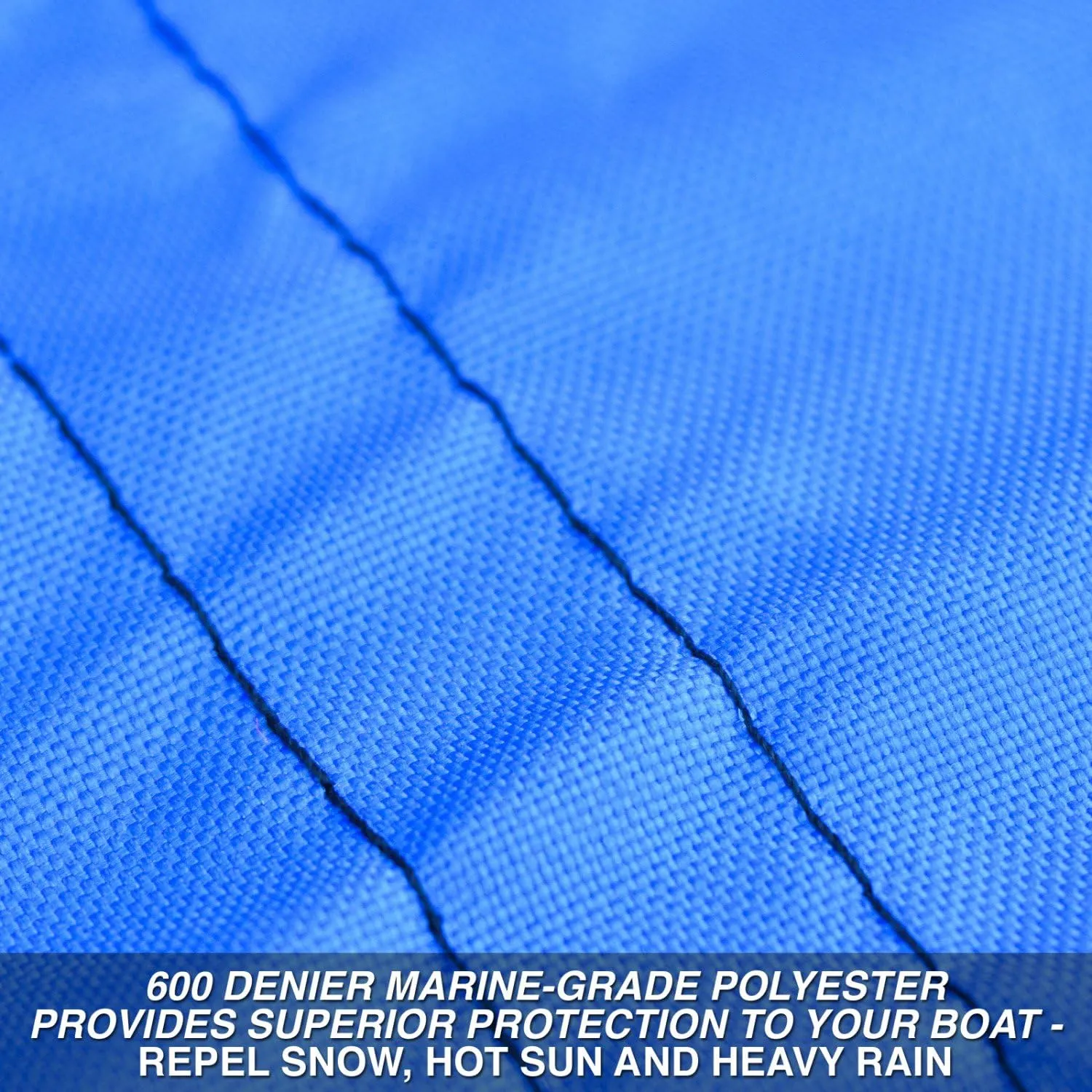 Budge B-611-X5 600 Denier Low Profile Flat Front Boat Cover Gray 18'-20' Long (Beam Width Up to 102") Waterproof, UV Resistant