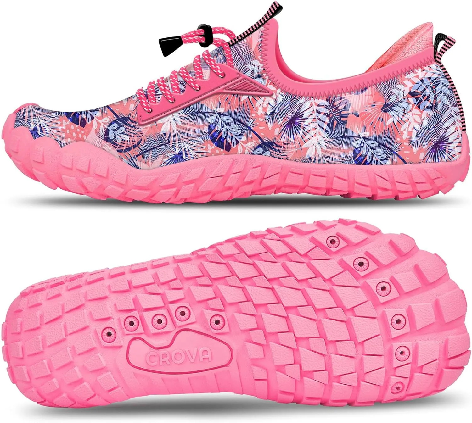 Built-in Heel Grips Water Shoes for Kids Girls Boys Hiking Shoes Wide Barefoot Swim Beach Pools Aqua Socks Slip-On Quick Dry Lightweight for Big Little Kids Toddler