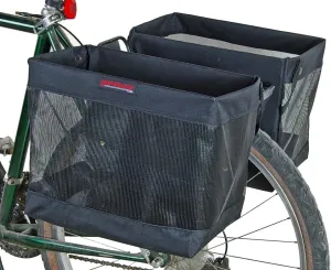 Bushwhacker Omaha Bicycle Grocery Panniers – Foldable Bike Rack Bags & Basket for Groceries – Easy 3-Point Mounting System – Pair of Rear Bags for Shopping and Cycling Commuting