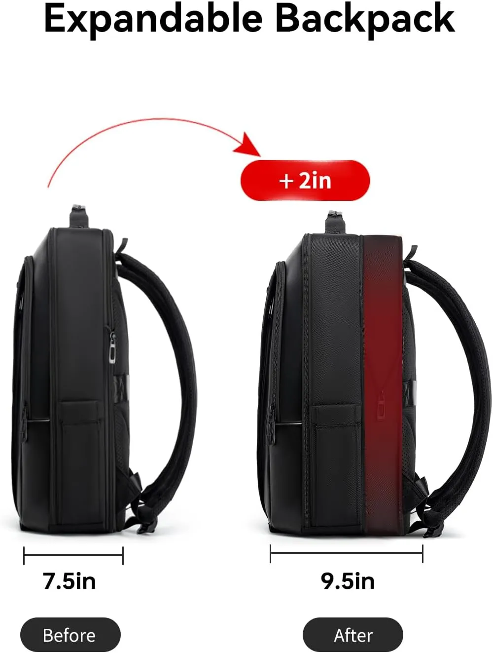 Business Backpack for Men Travel Backpack 180° Commuter Backpack Classic Backpack Water Resistant Bag Daypack for Work,Black