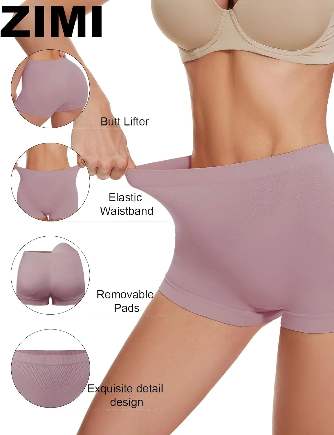Butt Lifter Panties Shaperwear for Women Seamless Hip Enahncer Body Shaper Boyshort Padded Underwear