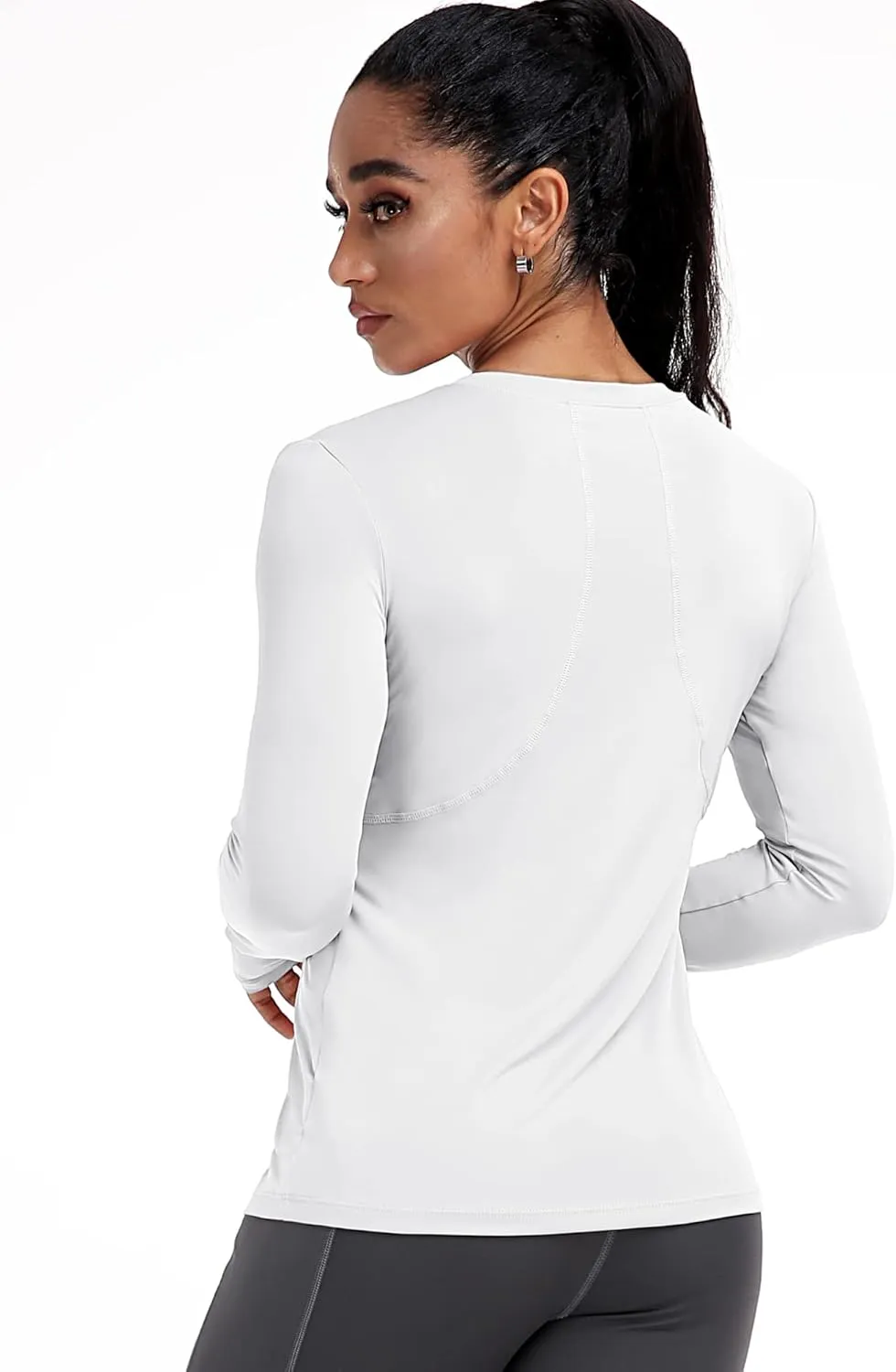 CADMUS Women long Sleeve Shirt for Workout Dry Fit Yoga t Shirts V-Neck