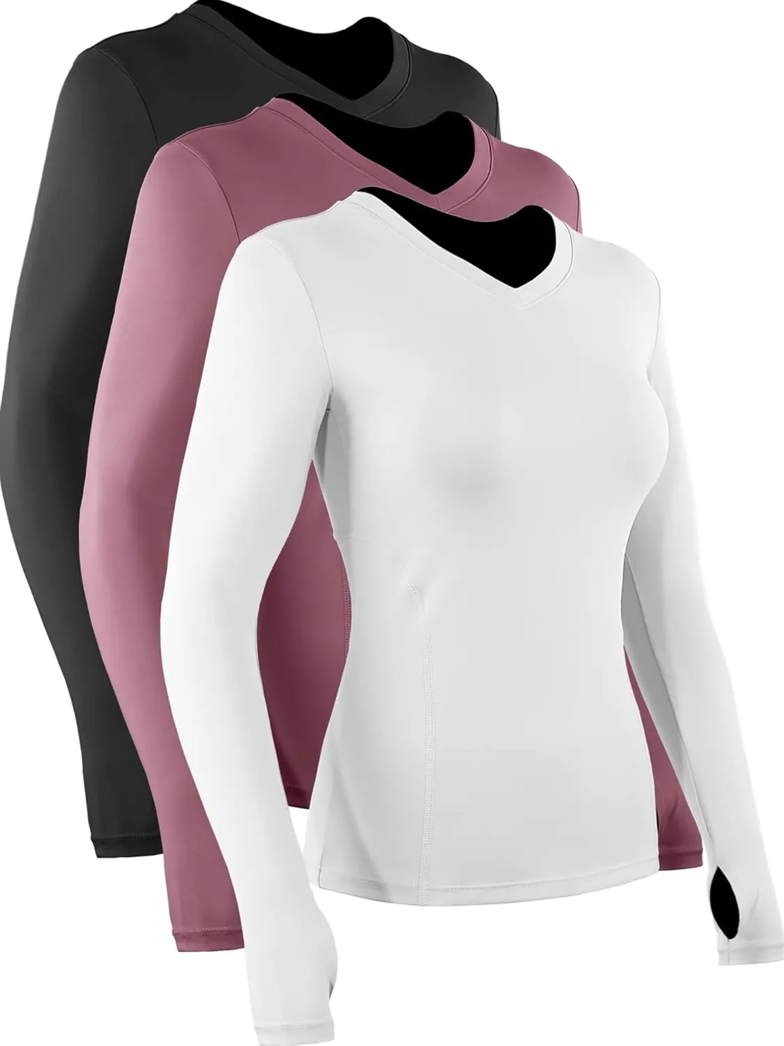 CADMUS Women long Sleeve Shirt for Workout Dry Fit Yoga t Shirts V-Neck