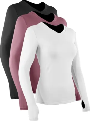 CADMUS Women long Sleeve Shirt for Workout Dry Fit Yoga t Shirts V-Neck