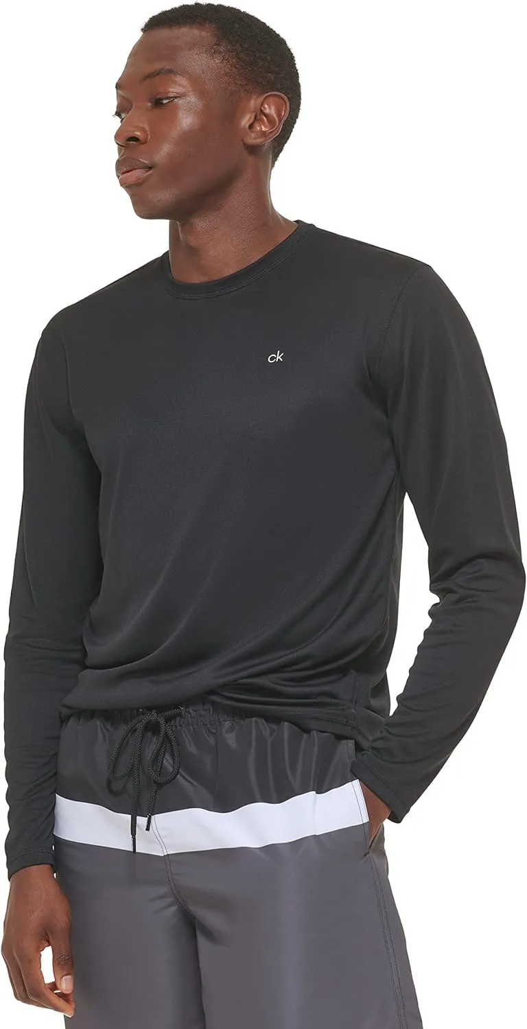 Calvin Klein Men's Standard UPF 40  Long Sleeve Quick Dry Swim Shirt