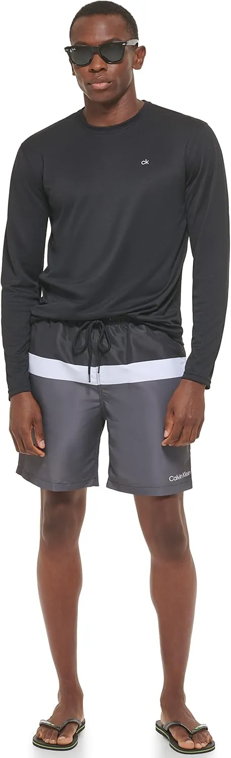 Calvin Klein Men's Standard UPF 40  Long Sleeve Quick Dry Swim Shirt