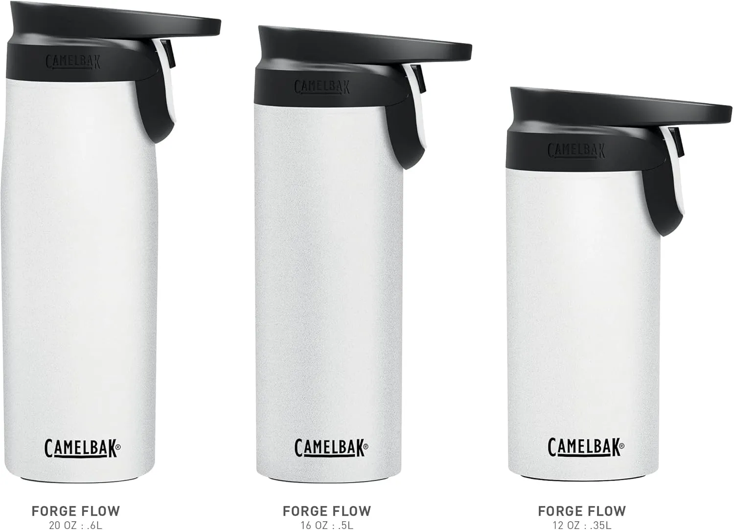 CamelBak Forge Flow Coffee & Travel Mug, Insulated Stainless Steel - Non-Slip Silicon Base - Easy One-Handed Operation - 16oz, Dune