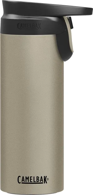 CamelBak Forge Flow Coffee & Travel Mug, Insulated Stainless Steel - Non-Slip Silicon Base - Easy One-Handed Operation - 16oz, Dune