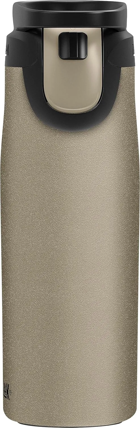 CamelBak Forge Flow Coffee & Travel Mug, Insulated Stainless Steel - Non-Slip Silicon Base - Easy One-Handed Operation - 20oz, Dune