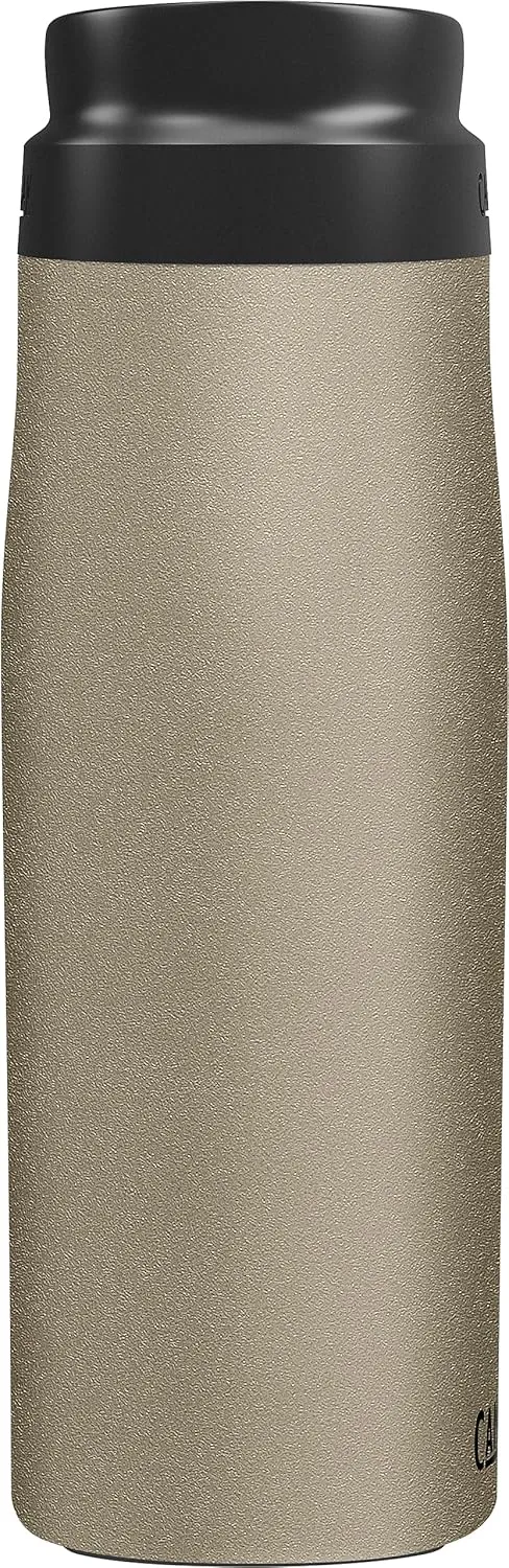 CamelBak Forge Flow Coffee & Travel Mug, Insulated Stainless Steel - Non-Slip Silicon Base - Easy One-Handed Operation - 20oz, Dune
