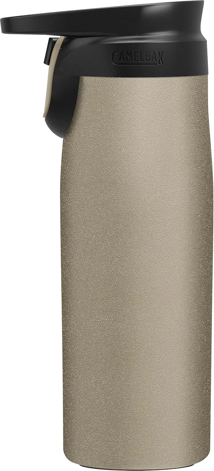 CamelBak Forge Flow Coffee & Travel Mug, Insulated Stainless Steel - Non-Slip Silicon Base - Easy One-Handed Operation - 20oz, Dune