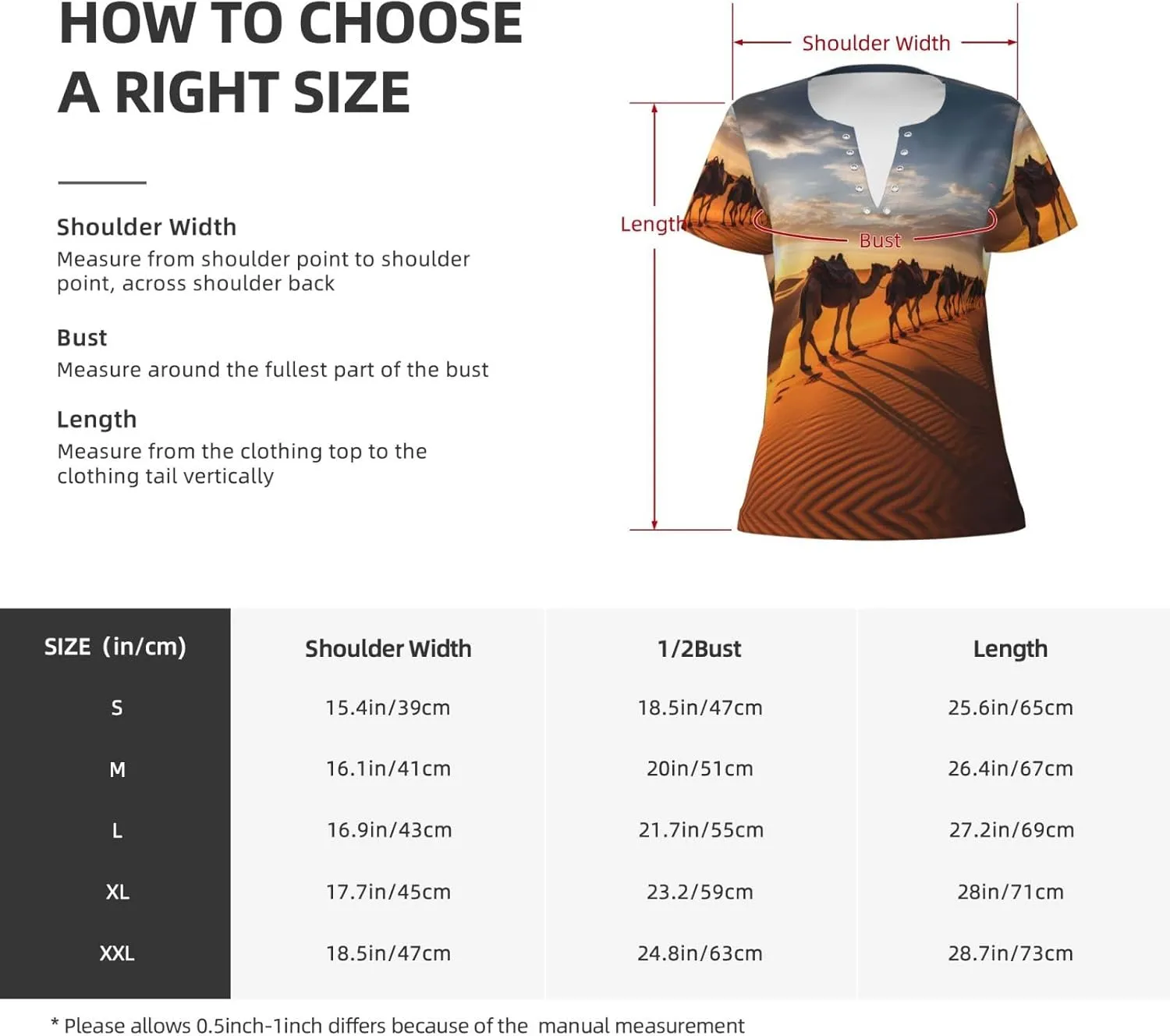 Caravan of Camels Printed Women's Slim deep V-Neck Short-Sleeved, Yoga Running Training Clothes