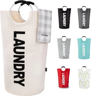 Caroeas 90L Laundry Basket (13 Colors), Waterproof Laundry Hamper, Laundry Bag with Padded Handles, Clothes Hamper Stands Up Well, Collapsible Laundry Basket Easy Storage