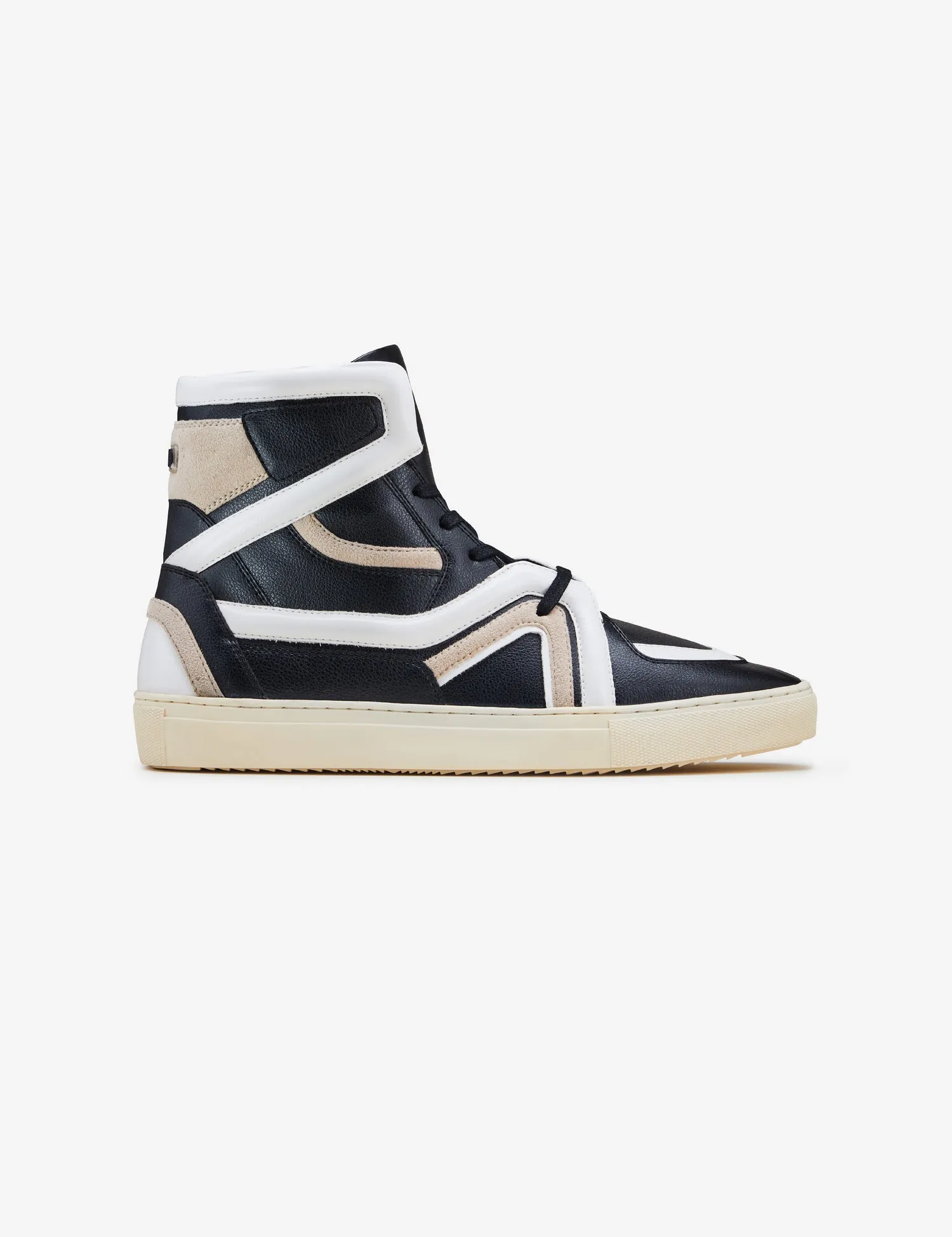Celeb Spotted - 403 black beige tubing high-top sneaker