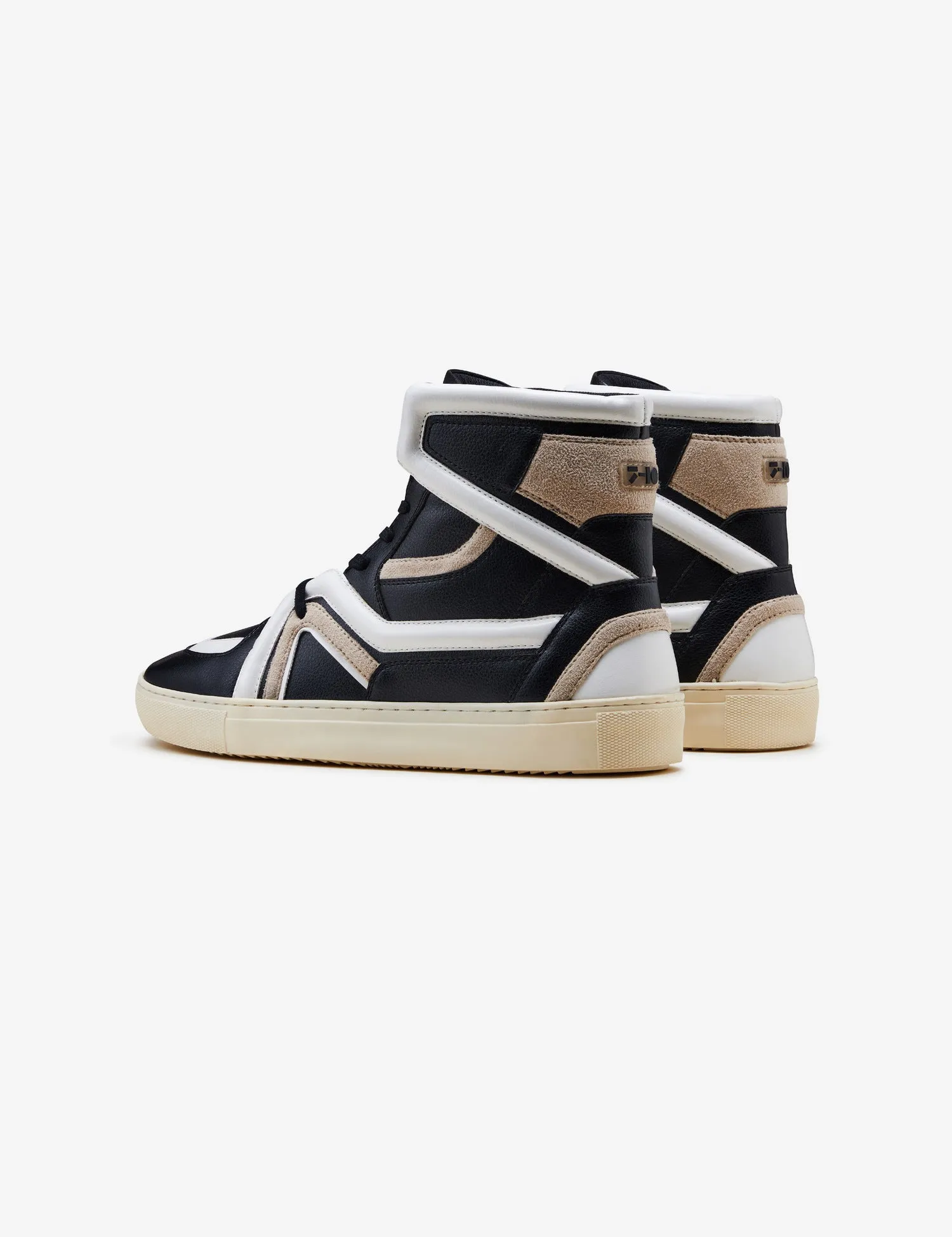 Celeb Spotted - 403 black beige tubing high-top sneaker