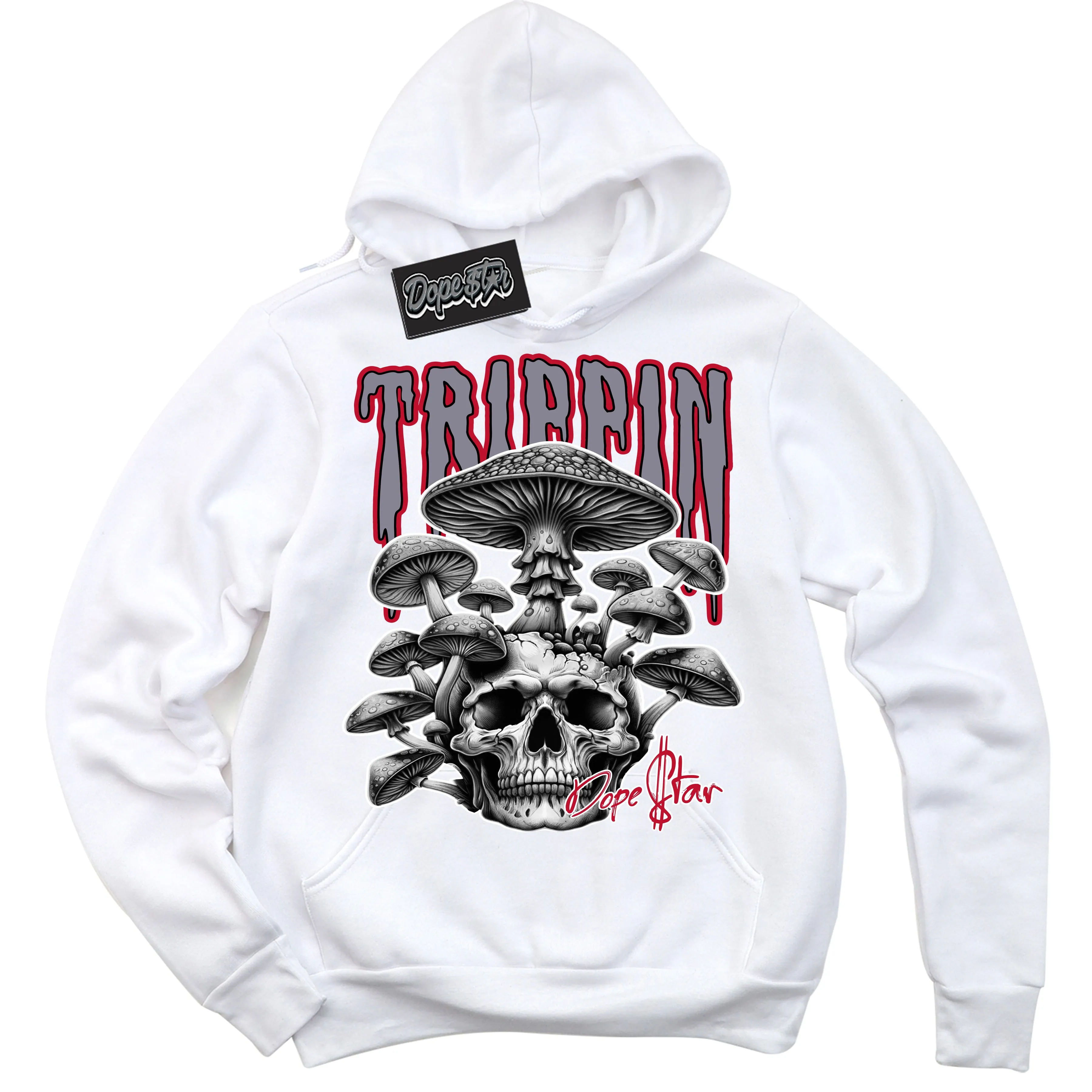 Cement Grey Fire Red 1s Sneaker Hoodie Trippin Graphic
