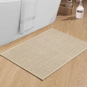 chakme Bathroom Rugs Mat 24x17, Ultra Thin Non Slip Bath Mat Small Quick Dry Absorbent Bath Mat for Bathroom Floor, (Light Beige, 24"x17")