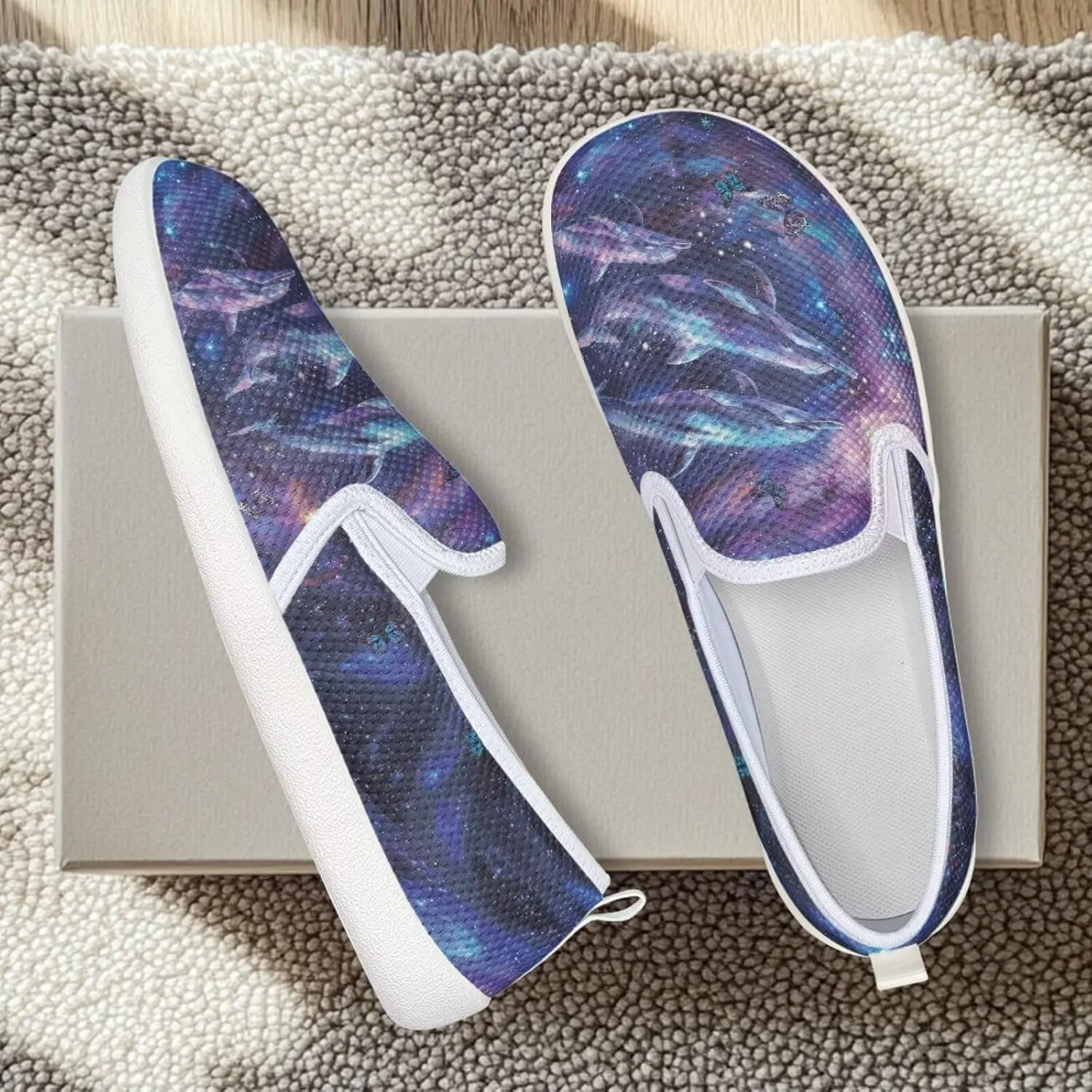 chaqlin Loafers for Women Flat Drop in Low Top Clipper Slip On Beach Travel Comfy Tennis Shoes Fashion Dress Loafers