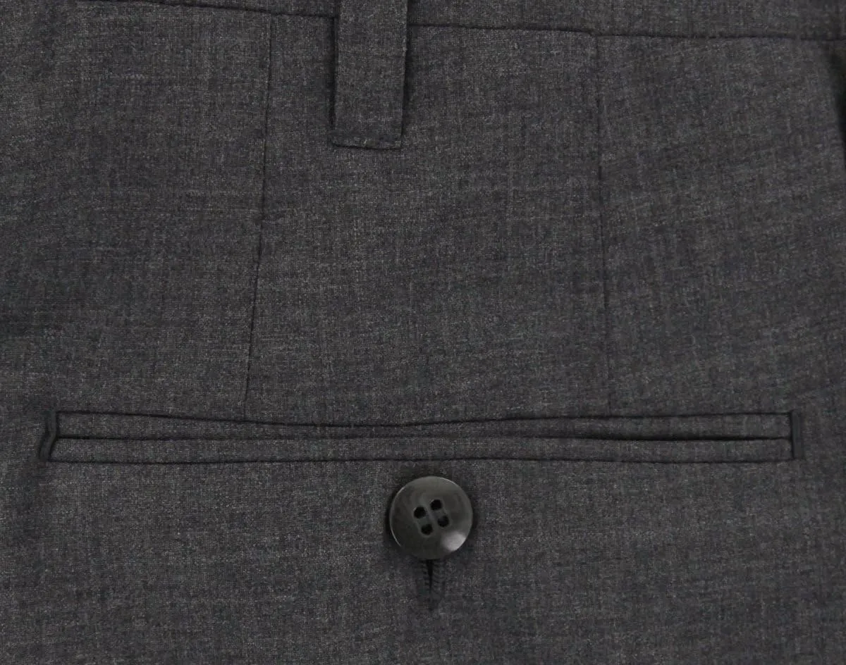 Charcoal Gray Solid Pants - Slim