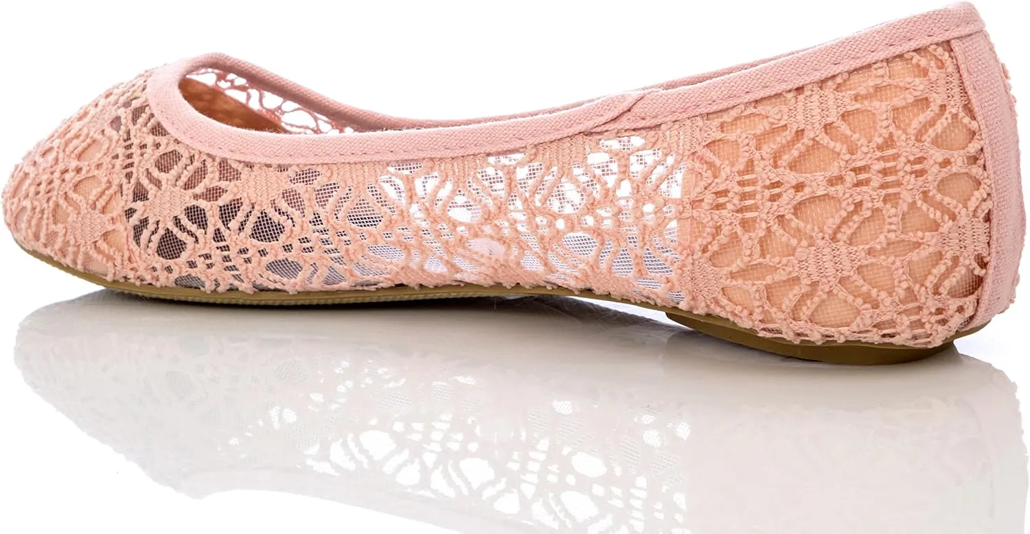 Charles Albert Women's Breathable Crochet Lace Ballet Flat