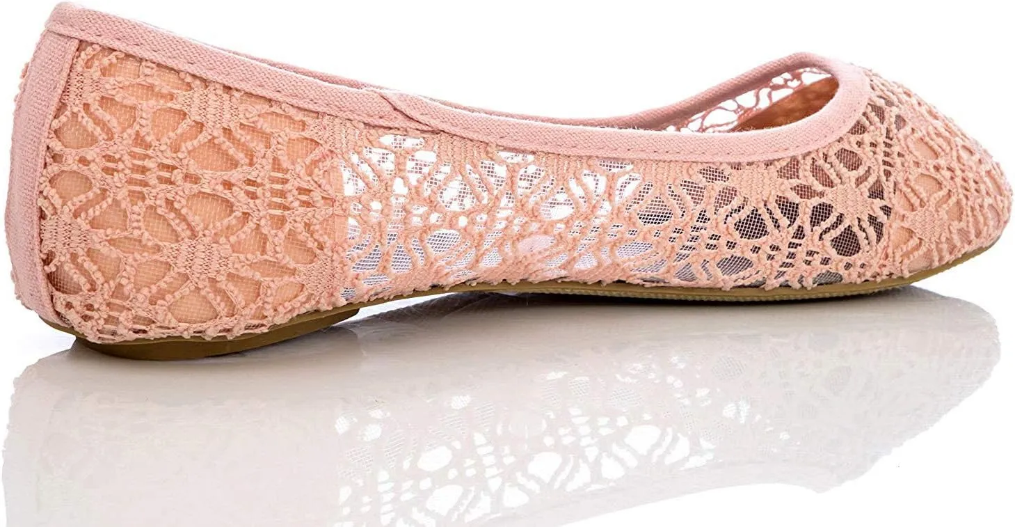 Charles Albert Women's Breathable Crochet Lace Ballet Flat