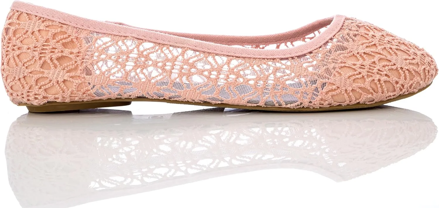 Charles Albert Women's Breathable Crochet Lace Ballet Flat