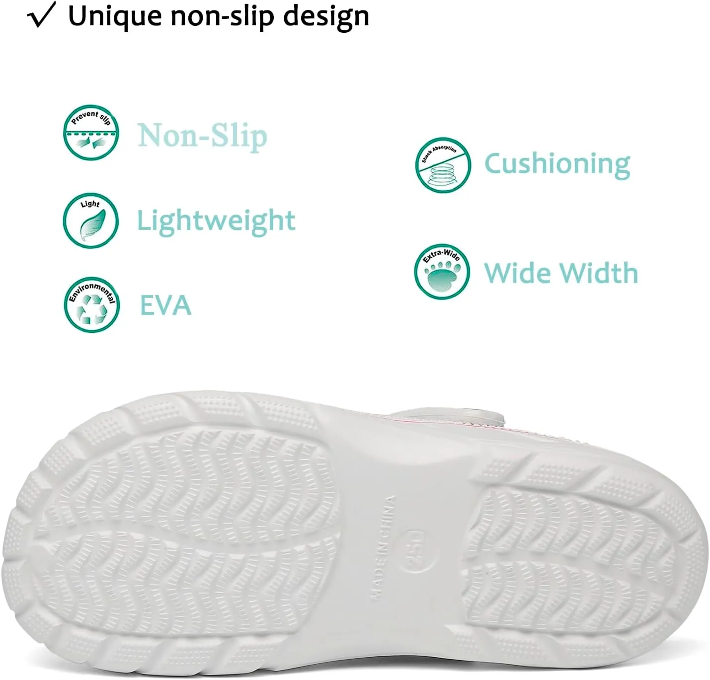 ChayChax Men's and Women's Arch Support Clogs Garden Shoes Slip-on Outdoor Beach Slippers with Removable Cushion Footbed