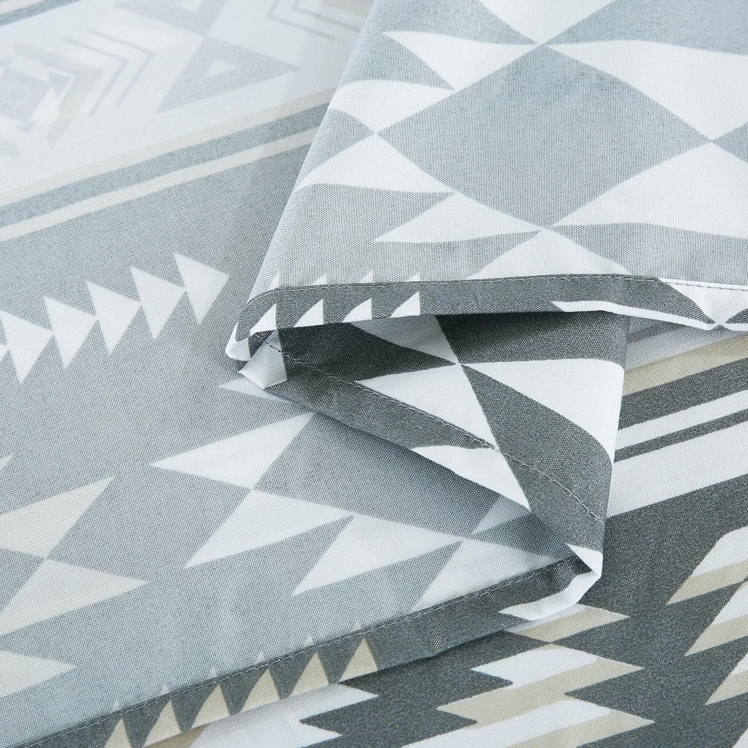 Chezmoi Collection 4-Piece Southwestern Geometric Motif Sheet Set Full Size - Multicolor Gray White Light Brown Printed Brushed Microfiber Lightweight Breathable Deep Pocket Bed Sheets