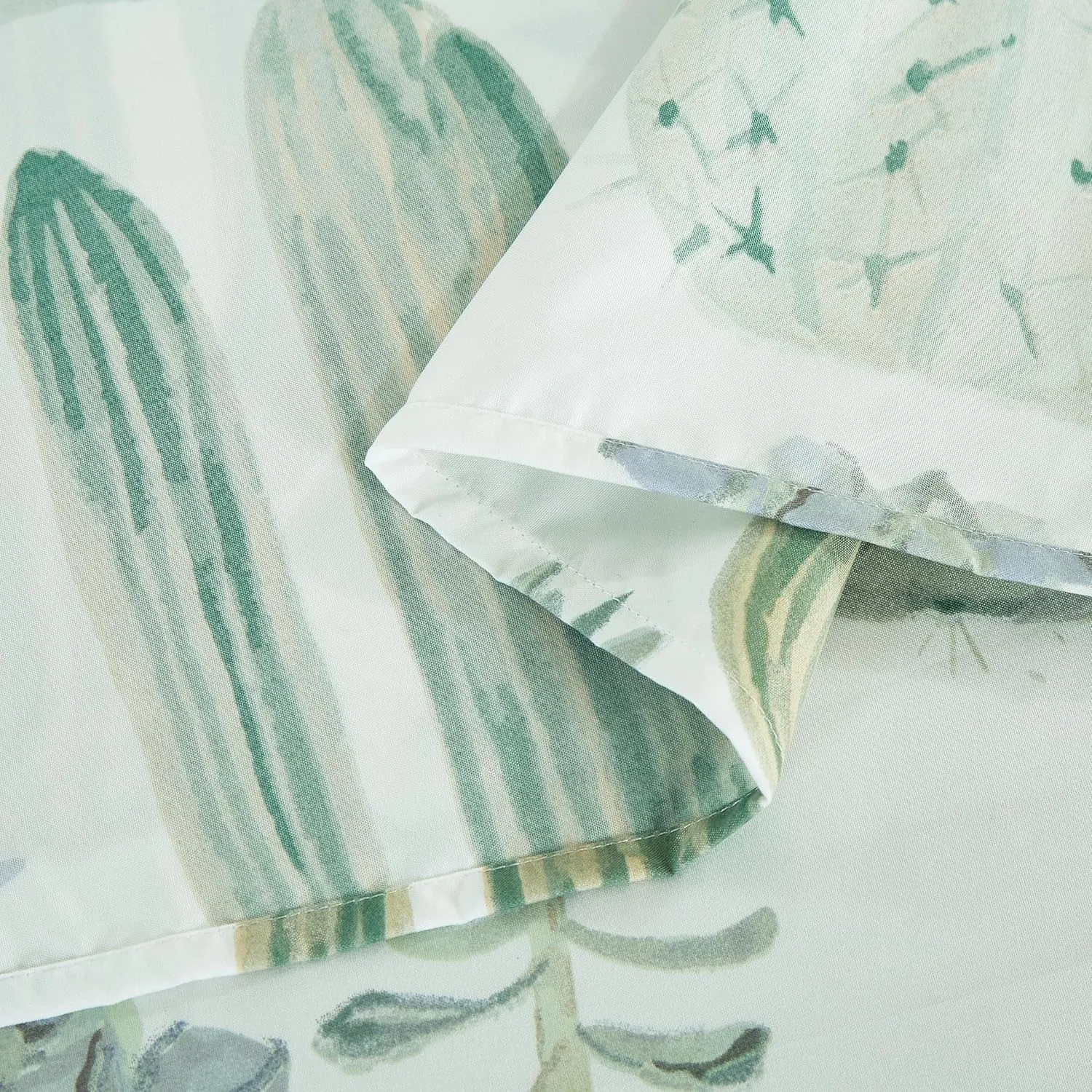 Chezmoi Collection 4-Piece Southwestern Serene Desert Sheet Set Queen Size - Green Blue Cactus Succulent Plant Printed Brushed Microfiber Lightweight Breathable Deep Pocket Bed Sheets
