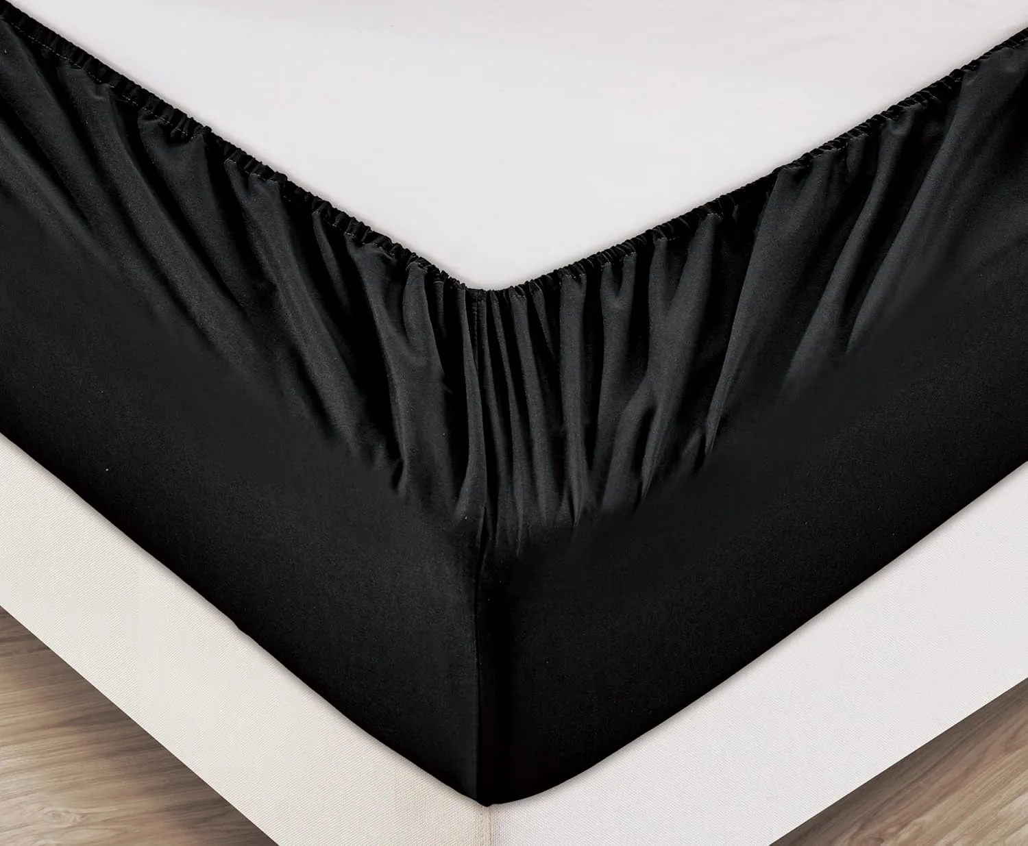 Chezmoi Collection 6-Piece Black Sheet Set California King - Extra Soft Breathable Brushed Microfiber Bed Sheets with 15" Deep Pocket & 4 Pillowcases