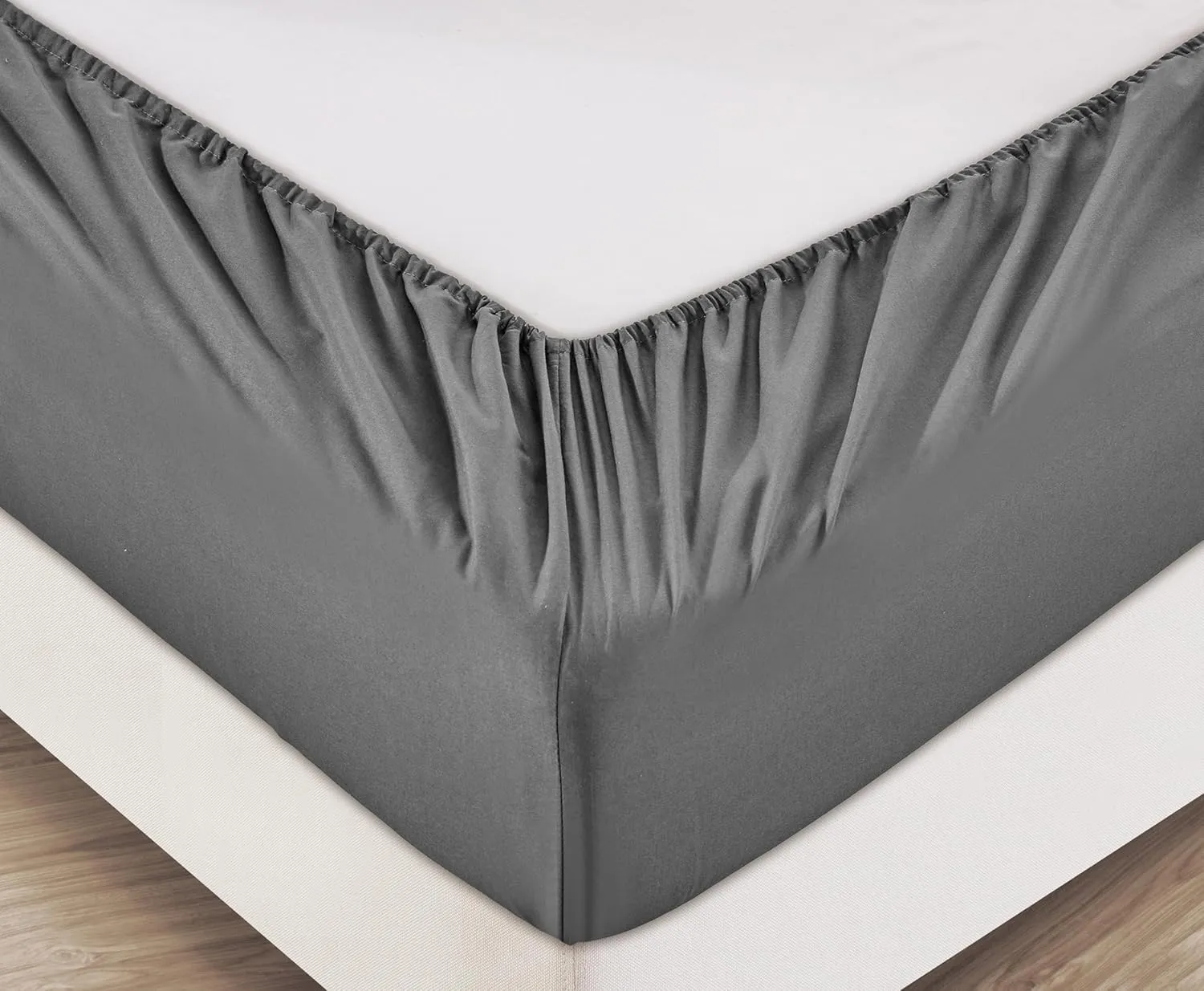 Chezmoi Collection 6-Piece Gray Sheet Set California King - Extra Soft Breathable Brushed Microfiber Bed Sheets with 15" Deep Pocket & 4 Pillowcases