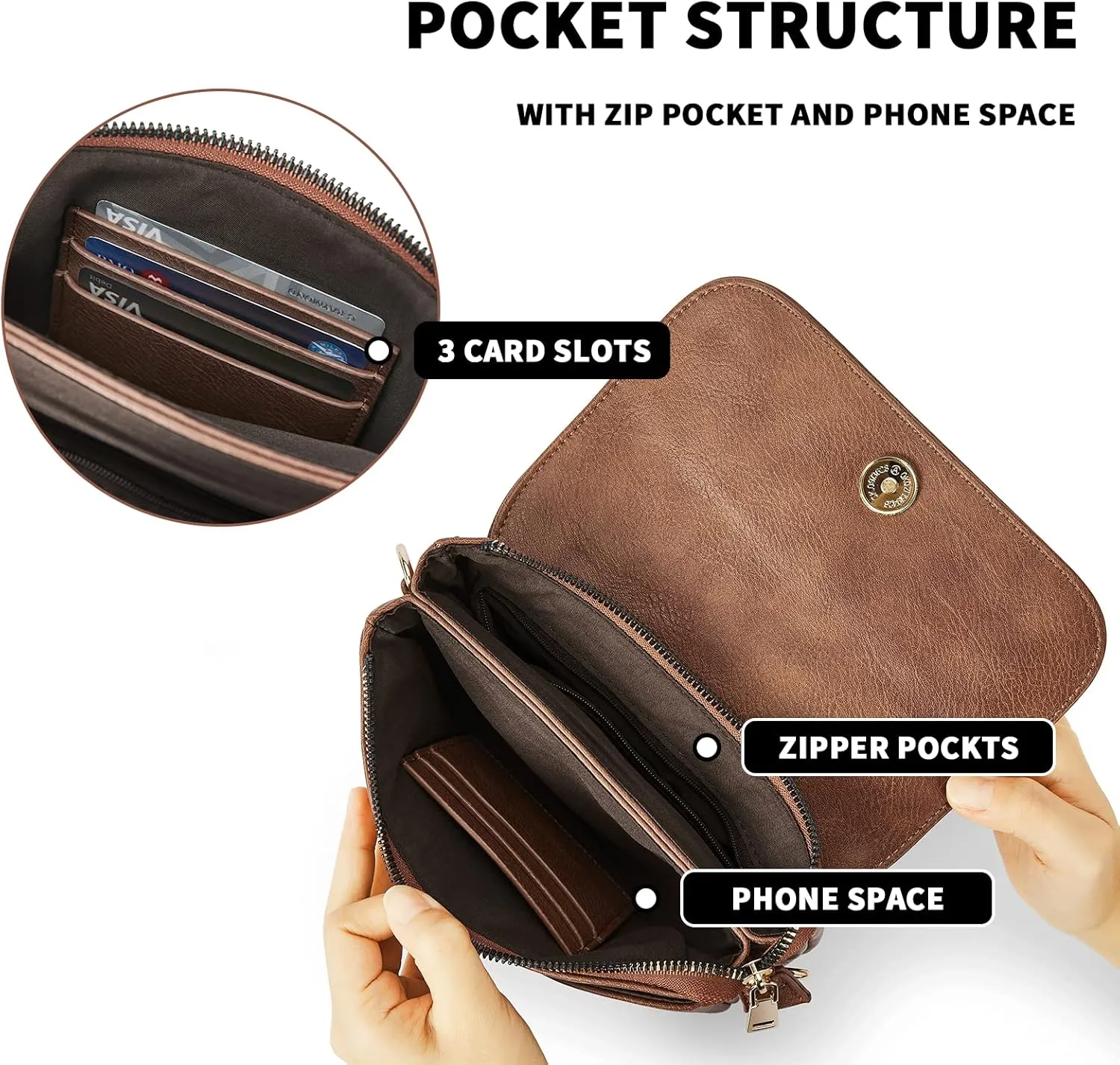 CHOLISS Small Crossbody Bags for Women, Vegan Leather Cell Phone Purse, Mini Travel Purse with Adjustable Strap