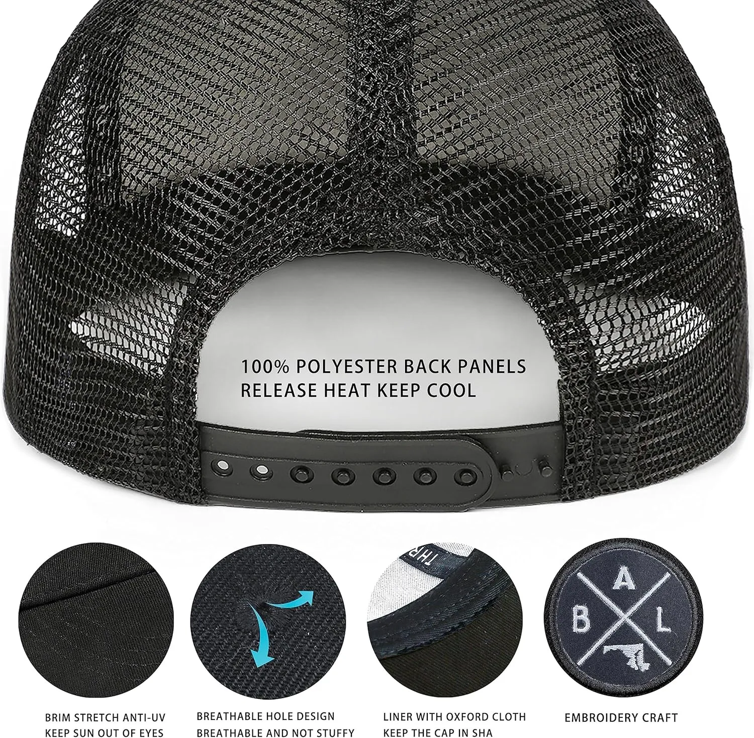City Flat Brim Snapback Trucker Hat Mesh Hip Hop Flat Bill hat for Men & Women Unite State Adjustable Baseball Cap
