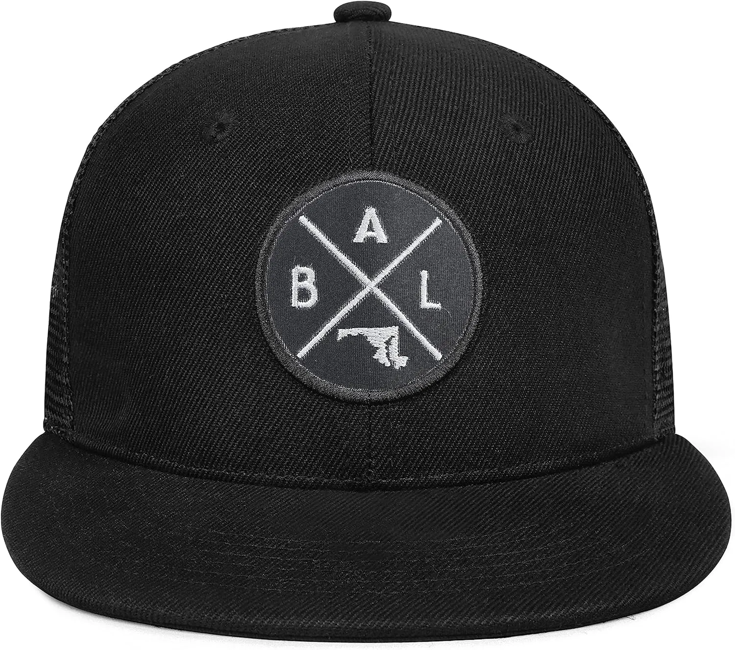 City Flat Brim Snapback Trucker Hat Mesh Hip Hop Flat Bill hat for Men & Women Unite State Adjustable Baseball Cap