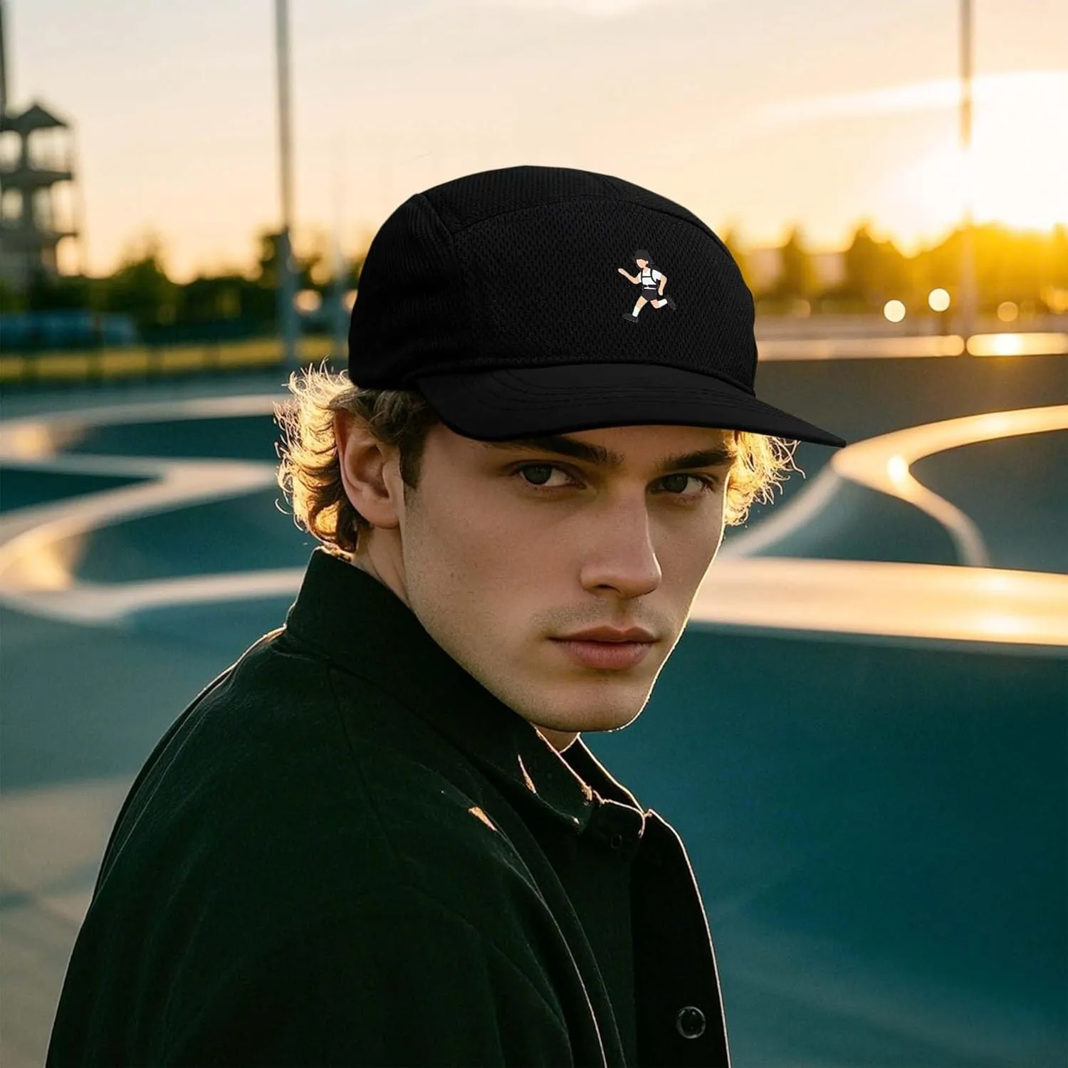 Clakllie Quick Dry 5 Panel Hat Summer Mesh Baseball Cap Flat Brim Trucker Hats Snapback Ball Cap Breathable Golf Dad Hats