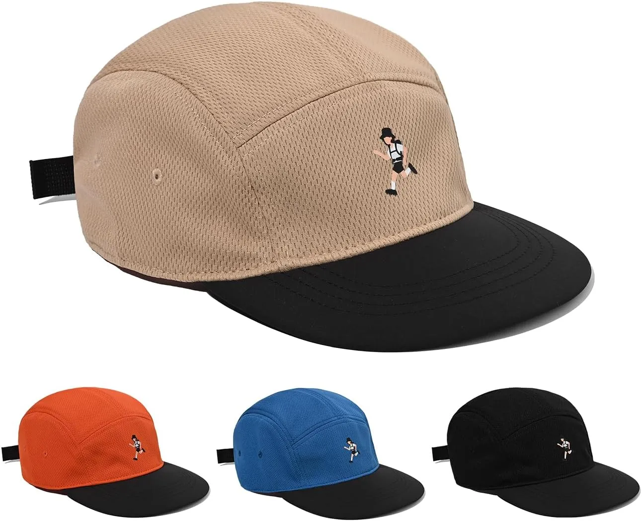 Clakllie Quick Dry 5 Panel Hat Summer Mesh Baseball Cap Flat Brim Trucker Hats Snapback Ball Cap Breathable Golf Dad Hats
