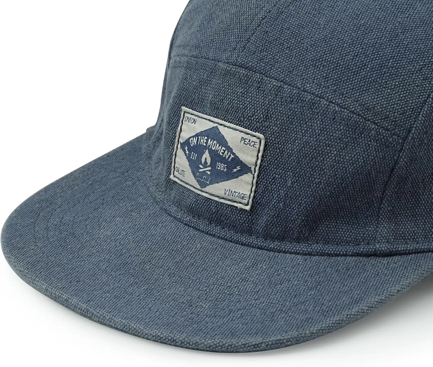 CLAPE Snapback 5 Panel Hat for Men Women Washed Cotton Flat Bill Baseball Cap Strapback Hip Hop Biker Board Cap