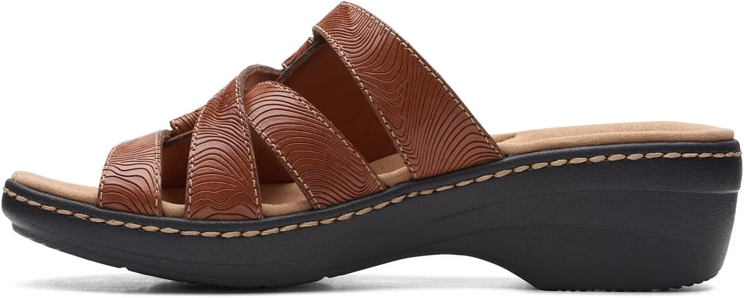 Clarks womens Merliah Karli Sandal, Tan Leather, 8.5 US