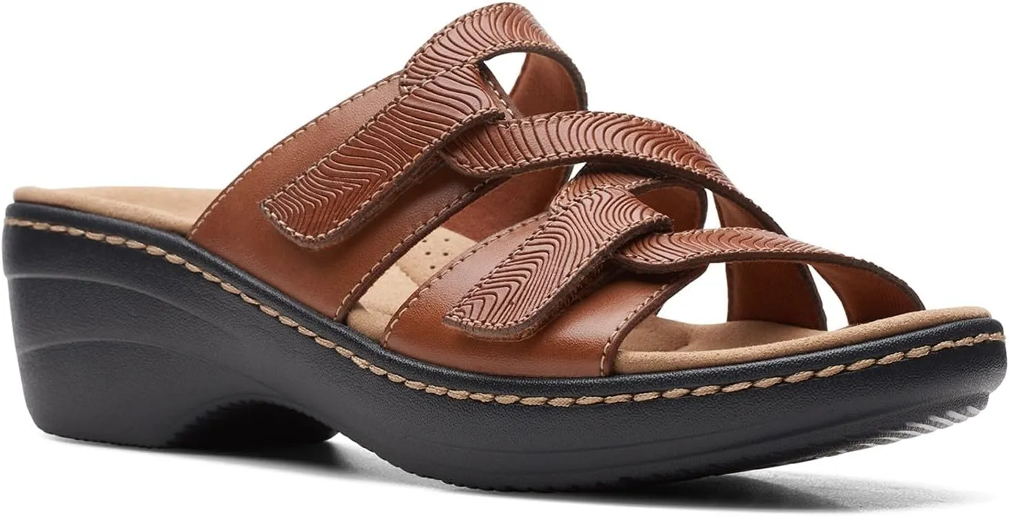 Clarks womens Merliah Karli Sandal, Tan Leather, 8.5 US