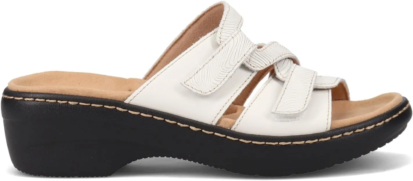 Clarks Women's Merliah Karli Sandal, White, 6